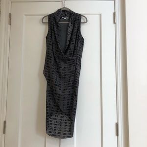 Piperline grey and black wrap dress XS